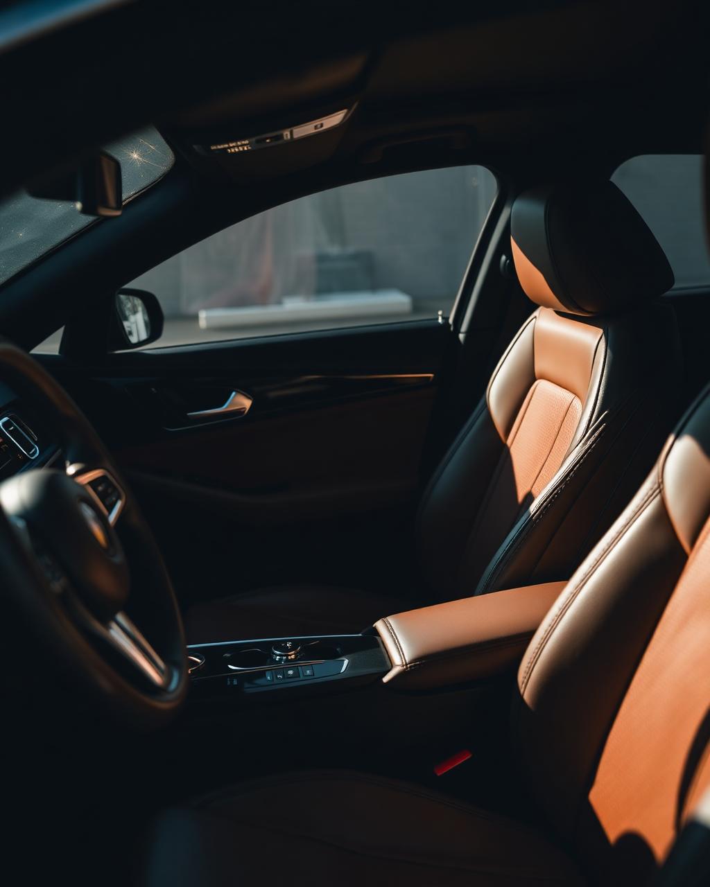 Luxury leather interior detailed
